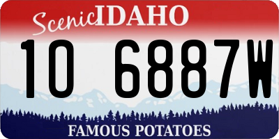 ID license plate 1O6887W