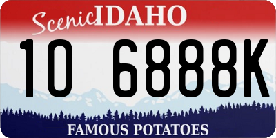 ID license plate 1O6888K