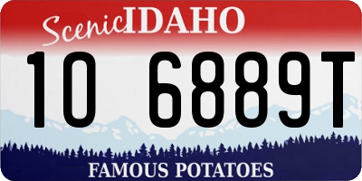 ID license plate 1O6889T