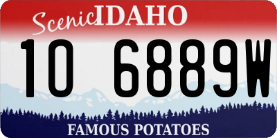 ID license plate 1O6889W