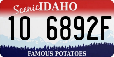 ID license plate 1O6892F