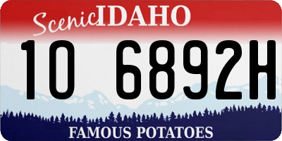ID license plate 1O6892H
