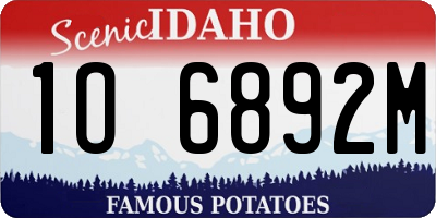 ID license plate 1O6892M