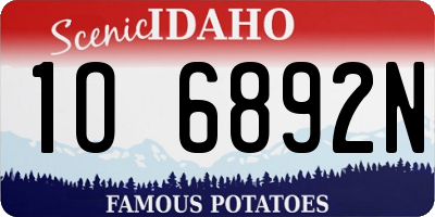 ID license plate 1O6892N