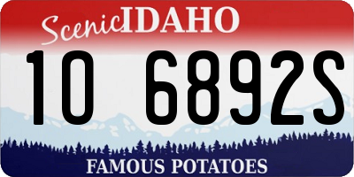 ID license plate 1O6892S