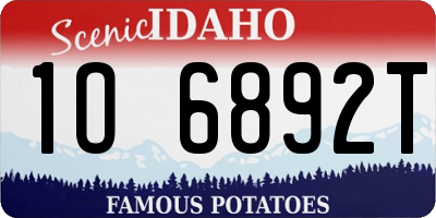 ID license plate 1O6892T