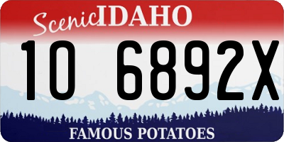 ID license plate 1O6892X