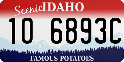 ID license plate 1O6893C