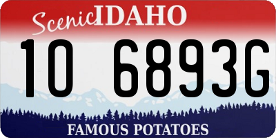 ID license plate 1O6893G