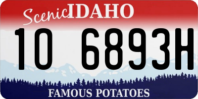 ID license plate 1O6893H