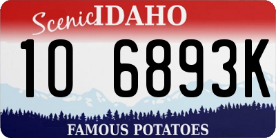 ID license plate 1O6893K