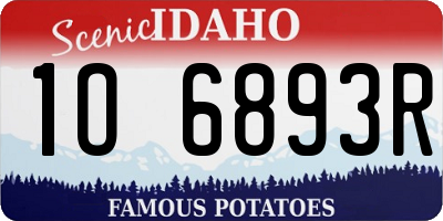ID license plate 1O6893R