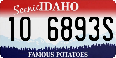 ID license plate 1O6893S