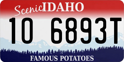 ID license plate 1O6893T