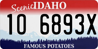 ID license plate 1O6893X