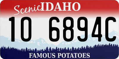 ID license plate 1O6894C