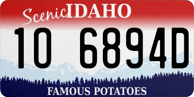 ID license plate 1O6894D