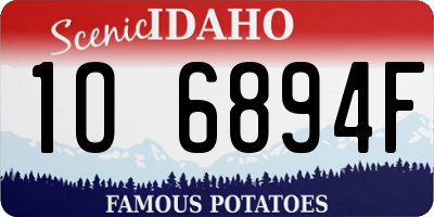 ID license plate 1O6894F