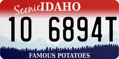 ID license plate 1O6894T