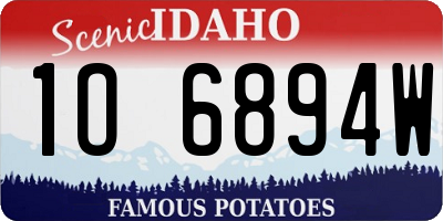 ID license plate 1O6894W