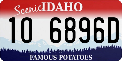 ID license plate 1O6896D