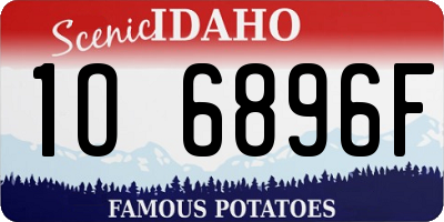 ID license plate 1O6896F