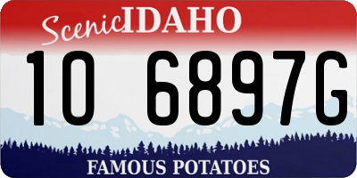 ID license plate 1O6897G
