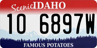 ID license plate 1O6897W