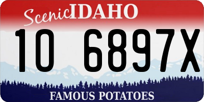 ID license plate 1O6897X