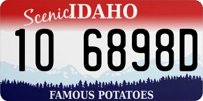 ID license plate 1O6898D