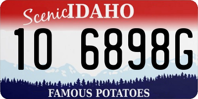 ID license plate 1O6898G