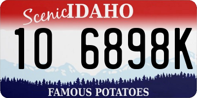 ID license plate 1O6898K