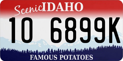 ID license plate 1O6899K