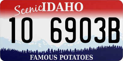 ID license plate 1O6903B