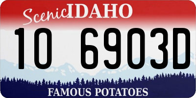ID license plate 1O6903D