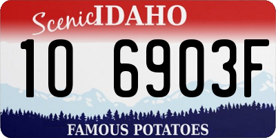 ID license plate 1O6903F
