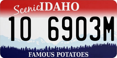 ID license plate 1O6903M
