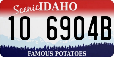 ID license plate 1O6904B