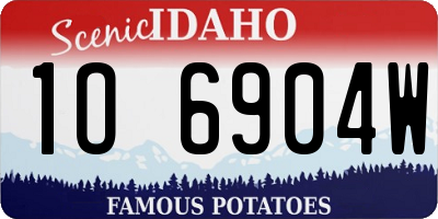 ID license plate 1O6904W