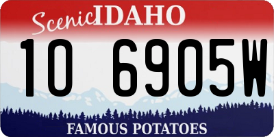 ID license plate 1O6905W