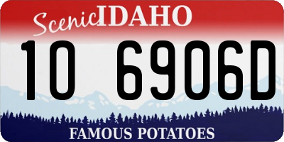 ID license plate 1O6906D