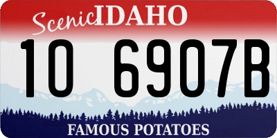 ID license plate 1O6907B