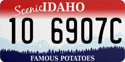 ID license plate 1O6907C