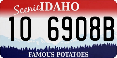 ID license plate 1O6908B