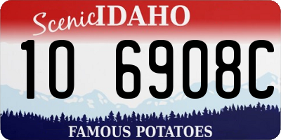 ID license plate 1O6908C