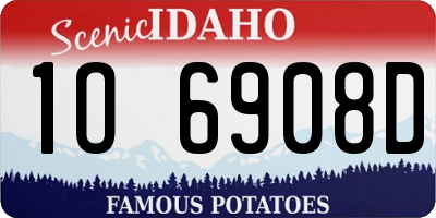 ID license plate 1O6908D