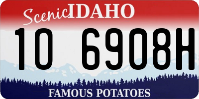 ID license plate 1O6908H