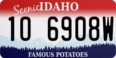 ID license plate 1O6908W