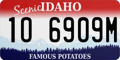 ID license plate 1O6909M