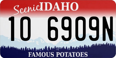 ID license plate 1O6909N